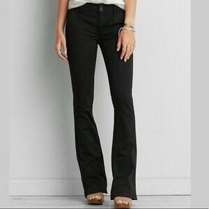American Eagle AE Plus 20 Short Super Stretch High Rise Artist Flare Jeans Black